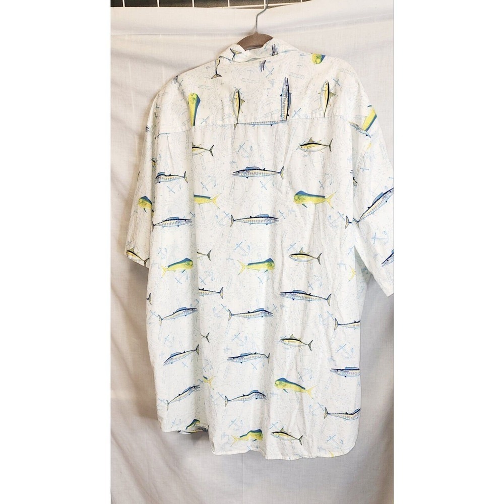 Men's Guy Harvey Button Up Short Sleeve Fish Shirt Size XXL Baggy 2XL - Picture 6 of 7